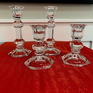 CANDLESTICKS MILKASA  / 4 OF SAME PATTERN, 2 DIFFERENT SIZES STUNNING